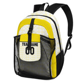 Customize White Black Yellow Backpacks Featuring Personalized Names, Numbers and Logos