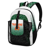 Customize Green White Backpacks Featuring Personalized Names, Numbers and Logos