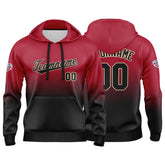 Custom Gradient Hoodie For Man Woman Girl Boy Print Your Logo Name Number Red Black