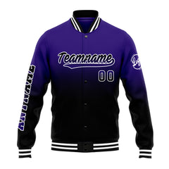 Custom Varsity Jacket Letterman Jacket For Men, Women And Youth Purple&Black