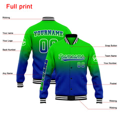 Custom Varsity Jacket Letterman Jacket For Men, Women And Youth Green&Blue
