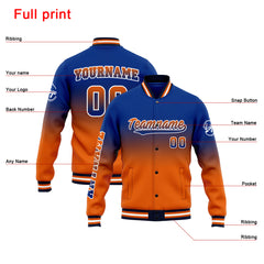 Custom Varsity Jacket Letterman Jacket For Men, Women And Youth Royal&Orange
