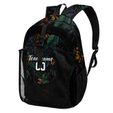 Customize Green White Backpacks Featuring Personalized Names, Numbers and Logos