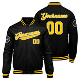 Custom Varsity Jacket Letterman Jacket For Men, Women And Youth Black Yellow