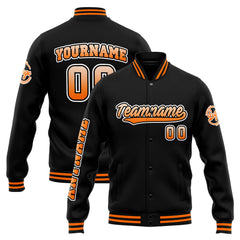 Custom Varsity Jacket Letterman Jacket For Men, Women And Youth Orange Black