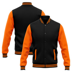 Custom Varsity Jacket Letterman Jacket For Men, Women And Youth Orange Black