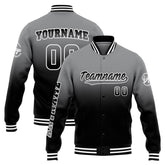 Custom Varsity Jacket Letterman Jacket For Men, Women And Youth Grey&Black