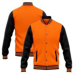 Custom Varsity Jacket Letterman Jacket For Men, Women And Youth Orange Black