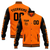 Custom Varsity Jacket Letterman Jacket For Men, Women And Youth Orange Black