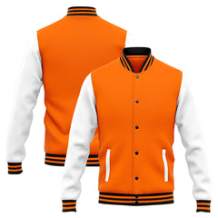 Custom Varsity Jacket Letterman Jacket For Men, Women And Youth Orange White