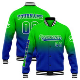 Custom Varsity Jacket Letterman Jacket For Men, Women And Youth Green&Blue