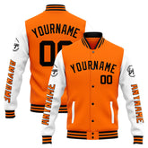 Custom Varsity Jacket Letterman Jacket For Men, Women And Youth Orange White