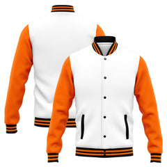 Custom Varsity Jacket Letterman Jacket For Men, Women And Youth Orange White