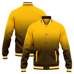 Custom Varsity Jacket Letterman Jacket For Men, Women And Youth Brown Yellow