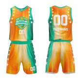 Custom Orange-Green Basketball Jersey for man women uniform Suit Kids Adults Personalized Jersey