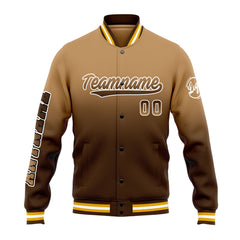 Custom Varsity Jacket Letterman Jacket For Men, Women And Youth Brown