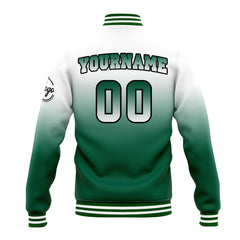 Custom Varsity Jacket Letterman Jacket For Men, Women And Youth White&Green