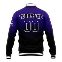 Custom Varsity Jacket Letterman Jacket For Men, Women And Youth Purple&Black