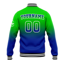 Custom Varsity Jacket Letterman Jacket For Men, Women And Youth Green&Blue