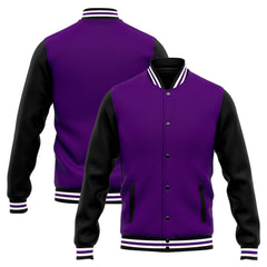Custom Varsity Jacket Letterman Jacket For Men, Women And Youth Purple Black