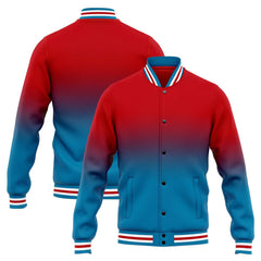 Custom Varsity Jacket Letterman Jacket For Men, Women And Youth Blue Red