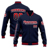 Custom Varsity Jacket Letterman Jacket For Men, Women And Youth Navy Red