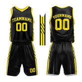 Custom Black-Yellow Basketball Jersey for man women uniform Suit Kids Adults Personalized Jersey