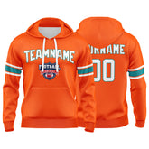 Custom Sweatshirt Hoodie For Men Women Girl Boy Print Your Logo Name Number Orange&Aqua&White