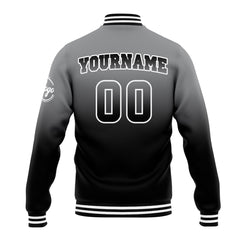Custom Varsity Jacket Letterman Jacket For Men, Women And Youth Grey&Black