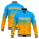Custom Varsity Jacket Letterman Jacket For Men, Women And Youth Light Blue&Orange