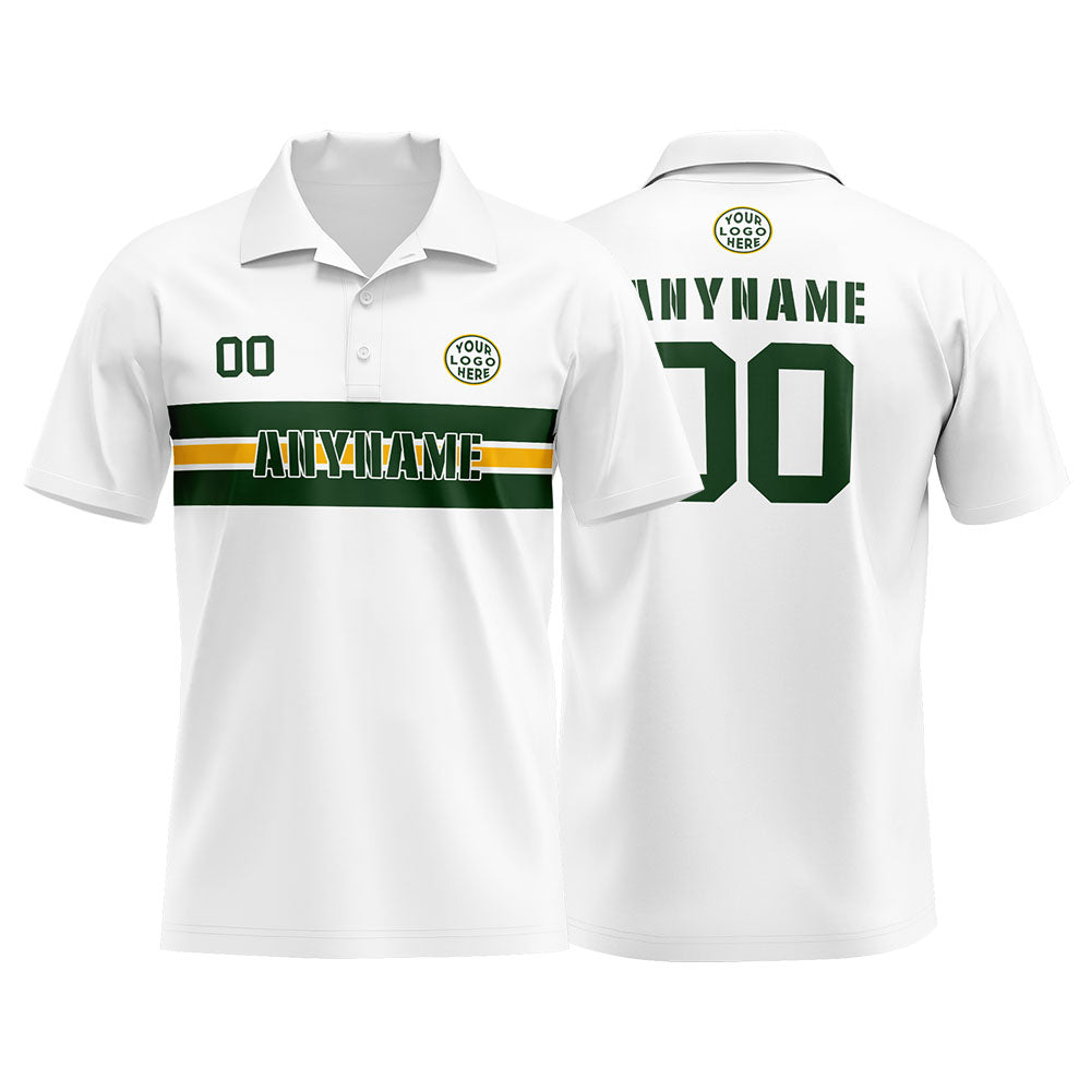Custom Football Polo Shirts for Men, Women, and Kids Add Your Unique Logo&Text&Number Green Bay