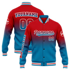 Custom Varsity Jacket Letterman Jacket For Men, Women And Youth Blue Red