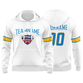 Custom Sweatshirt Hoodie For Men Women Girl Boy Print Your Logo Name Number White&Powder Blue&Yellow