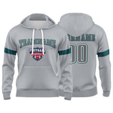 Custom Sweatshirt Hoodie For Men Women Girl Boy Print Your Logo Name Number Gray&Midnight Green