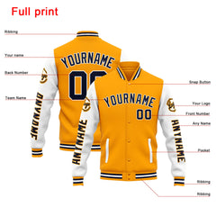 Custom Varsity Jacket Letterman Jacket For Men, Women And Youth Orange White