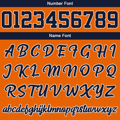 Custom Varsity Jacket Letterman Jacket For Men, Women And Youth Navy Orange