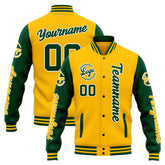 Custom Varsity Jacket Letterman Jacket For Men, Women And Youth Green Yellow