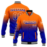 Custom Varsity Jacket Letterman Jacket For Men, Women And Youth Orange&Royal