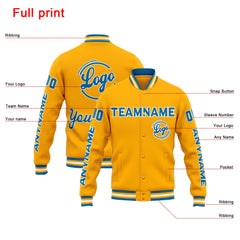Custom Varsity Jacket Letterman Jacket For Men, Women And Youth Orange Blue