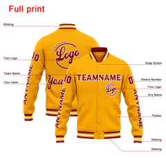 Custom Varsity Jacket Letterman Jacket For Men, Women And Youth Orange Red