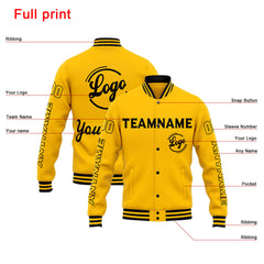 Custom Varsity Jacket Letterman Jacket For Men, Women And Youth Yellow