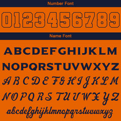 Custom Varsity Jacket Letterman Jacket For Men, Women And Youth Navy Orange