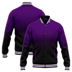 Custom Varsity Jacket Letterman Jacket For Men, Women And Youth Purple Black