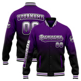 Custom Varsity Jacket Letterman Jacket For Men, Women And Youth Purple Black