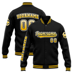 Custom Varsity Jacket Letterman Jacket For Men, Women And Youth Yellow Black