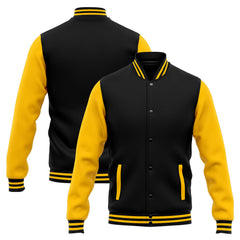 Custom Varsity Jacket Letterman Jacket For Men, Women And Youth Yellow Black