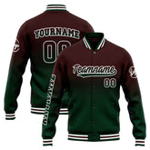 Custom Varsity Jacket Letterman Jacket For Men, Women And Youth Brown Green Gradient
