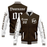 Custom Varsity Jacket Letterman Jacket For Men, Women And Youth Brown White