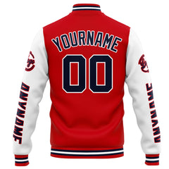 Custom Varsity Jacket Letterman Jacket For Men, Women And Youth Red White