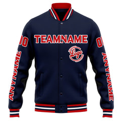 Custom Varsity Jacket Letterman Jacket For Men, Women And Youth Navy Red